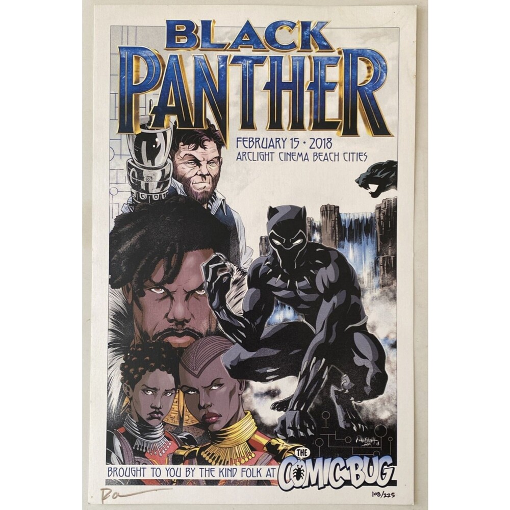 Black Panther Movie Poster Limited Edition 108/225 Arclight Promo 2018 11x17 MCU